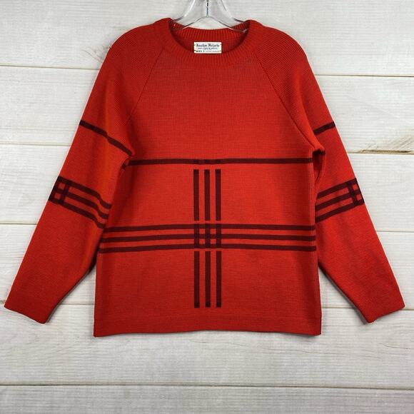 Jonathan Richards Vintage Nordic Ski Sweater Mens S Red 100% Virgin WOOL - Picture 1 of 10